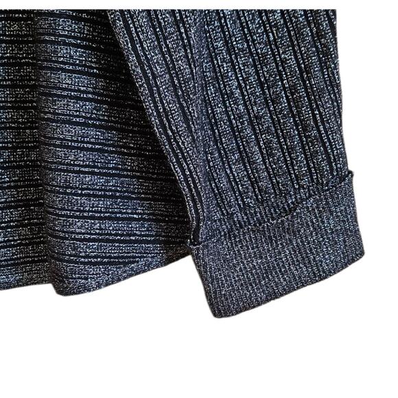 Vila Milano Blouse Knit Stripe Shimmer Stretch Oversize Black Women's 3X - Picture 4 of 8